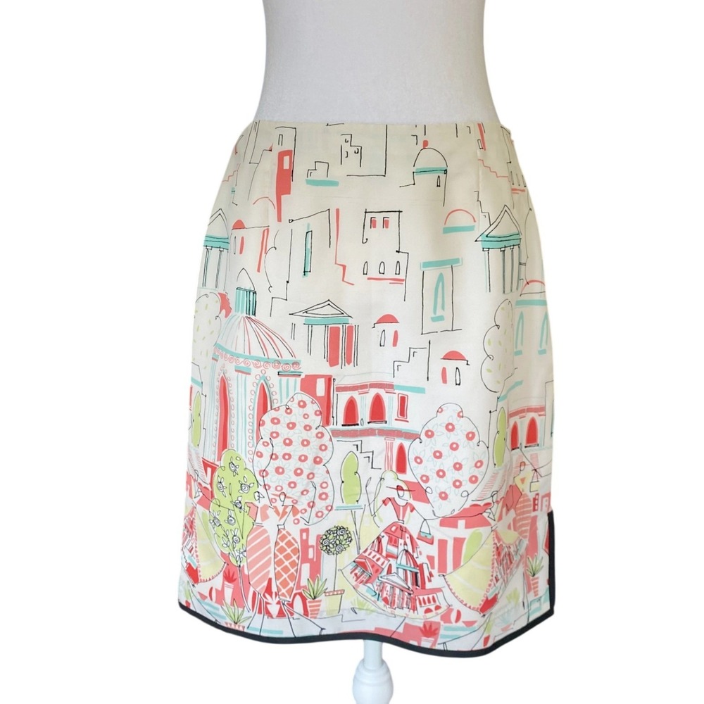 Y2K Vintage Silk Pencil Skirt 6 Novelty Whimsical Femme Summer Romantic Paris